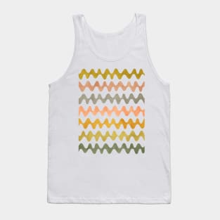 Abstract Waves Green Orange Tank Top